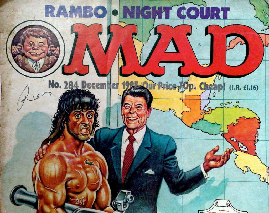 Reagan a Rambo, časopis Mad, 1985
